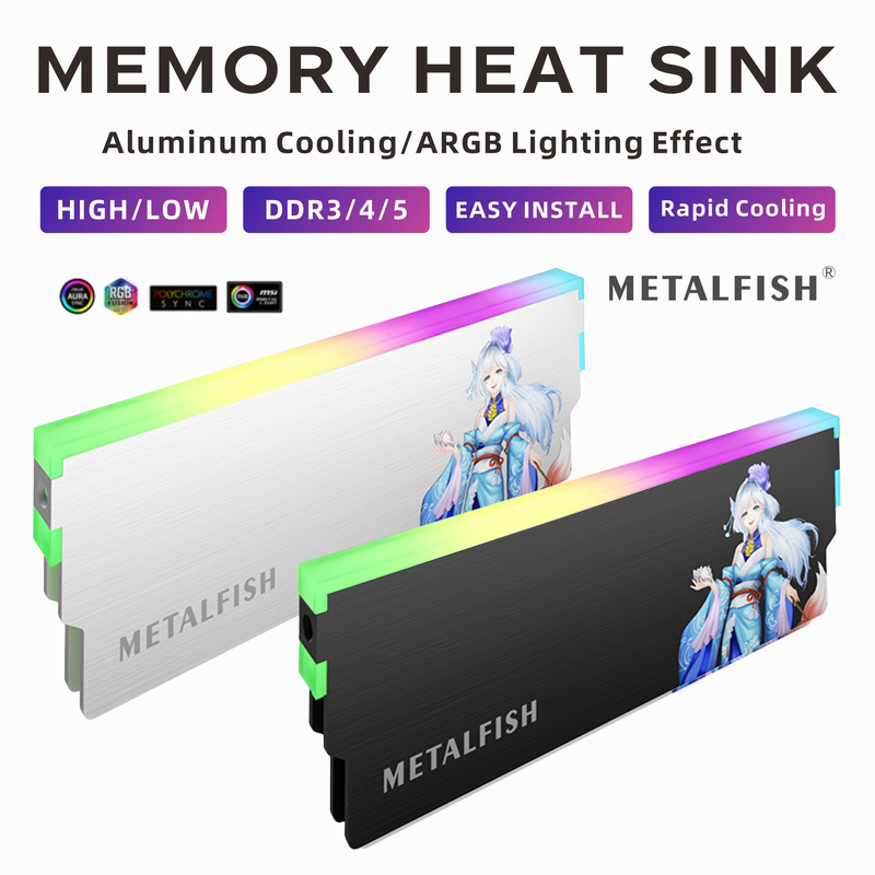 Ddr5 Ram - METALFISH DRAM dissipateur thermique 5V-3PIN ARGB